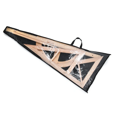 Комплект чертежного оборудования и приспособлений для школьной доски (5 предметов, дерево)